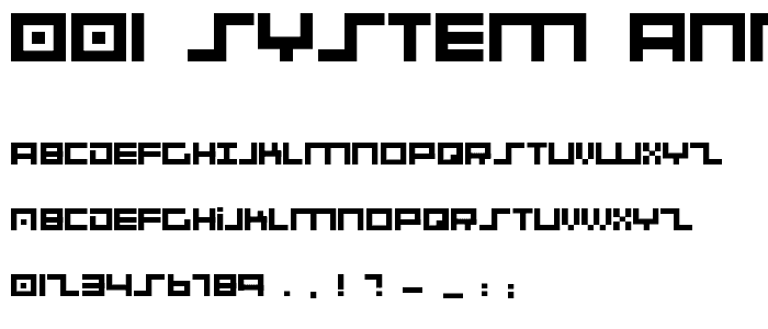 001 System Analysis Bold font